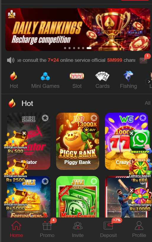 SM999 Game is an Android-based online gaming platform designed to bring several types of games into one mobile application. 